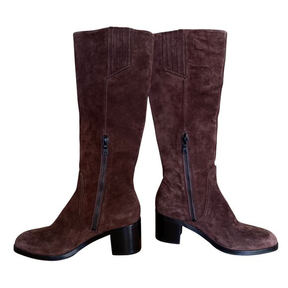 Rag & Bone Espresso Brown Suede Knee High Tall Heeled Boots Womens 37 - Picture 2 of 12
